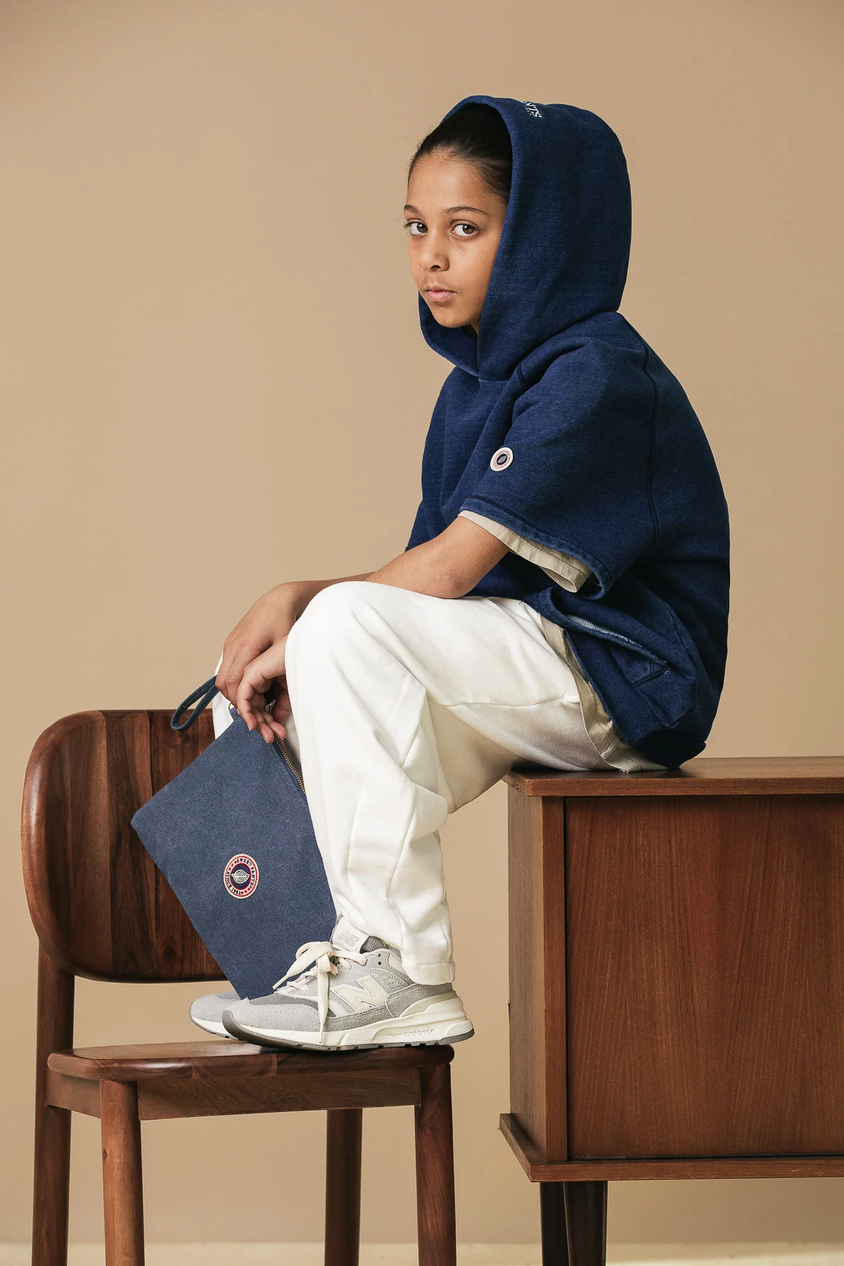 KID INDIGO HOOD BLUE